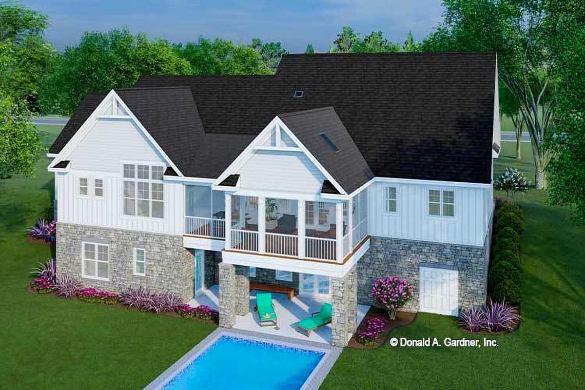 Plan 444356GDN: Modern Farmhouse for a Hillside Lot with Two Master Suites and Bonus Expansion - Image #4 - Country, Farmhouse, Modern Farmhouse