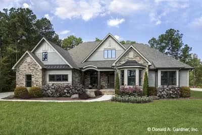 One-story Craftsman Ranch Home Plan Under 2500 Square Feet with Bonus Expansion