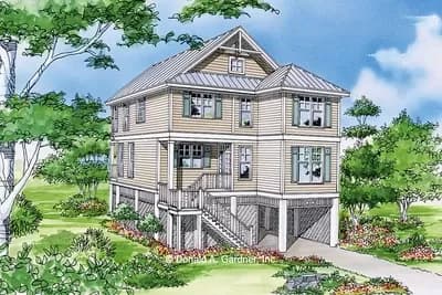 Waterfront Home Plan Under 1800 Square Feet for the Narrow Lot