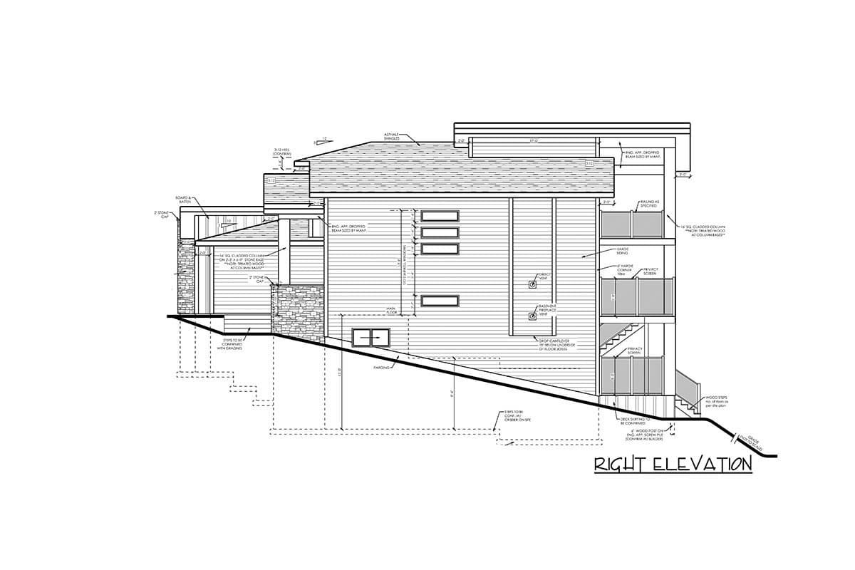 Plan 81784AB: Modern 3100 Square Foot Home Plan with 3 Beds for a Rear Sloping Lot - Image #6 - Coastal, Contemporary, Modern
