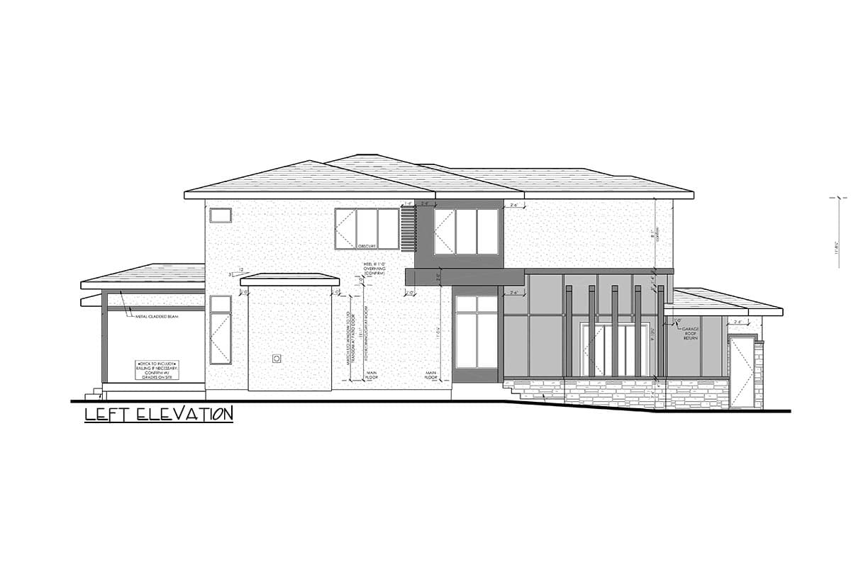 Plan 81787AB: Contemporary 2-Story Home Plan with Home Gym and Office in Master Suite - 3236 - Image #4 - Contemporary, Modern, Northwest, Prairie