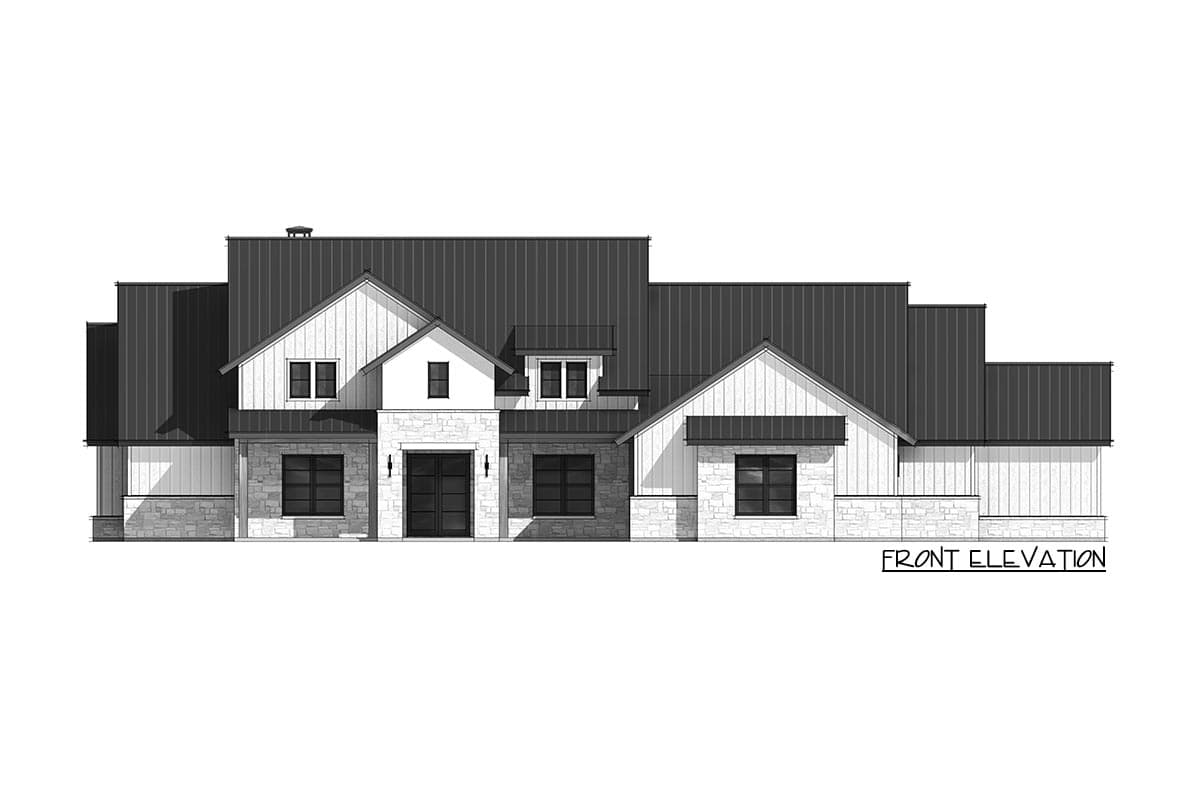 Plan 818027JSS: Transitional 3600 Square Foot One-Level House Plan with Split-Bed Layout - Image #5 - Country, European, Hill Country, Modern Farmhouse, New American, Traditional, Transitional