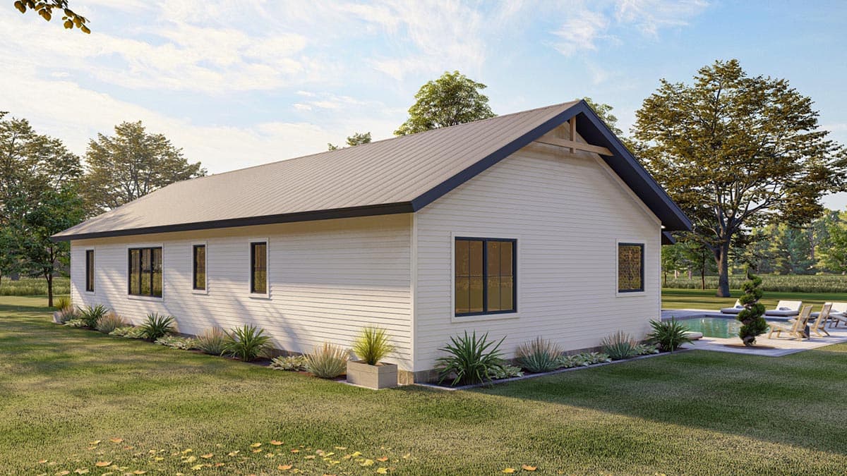 Plan 623150DJ: 2 Bed Cottage with Dogtrot Attached to Poolhouse - Image #7 - Cottage, Country, Ranch, Rustic, Southern, Traditional, Vacation