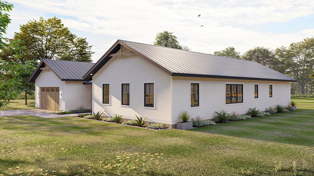 Plan 623150DJ: 2 Bed Cottage with Dogtrot Attached to Poolhouse - Image #8 - Cottage, Country, Ranch, Rustic, Southern, Traditional, Vacation