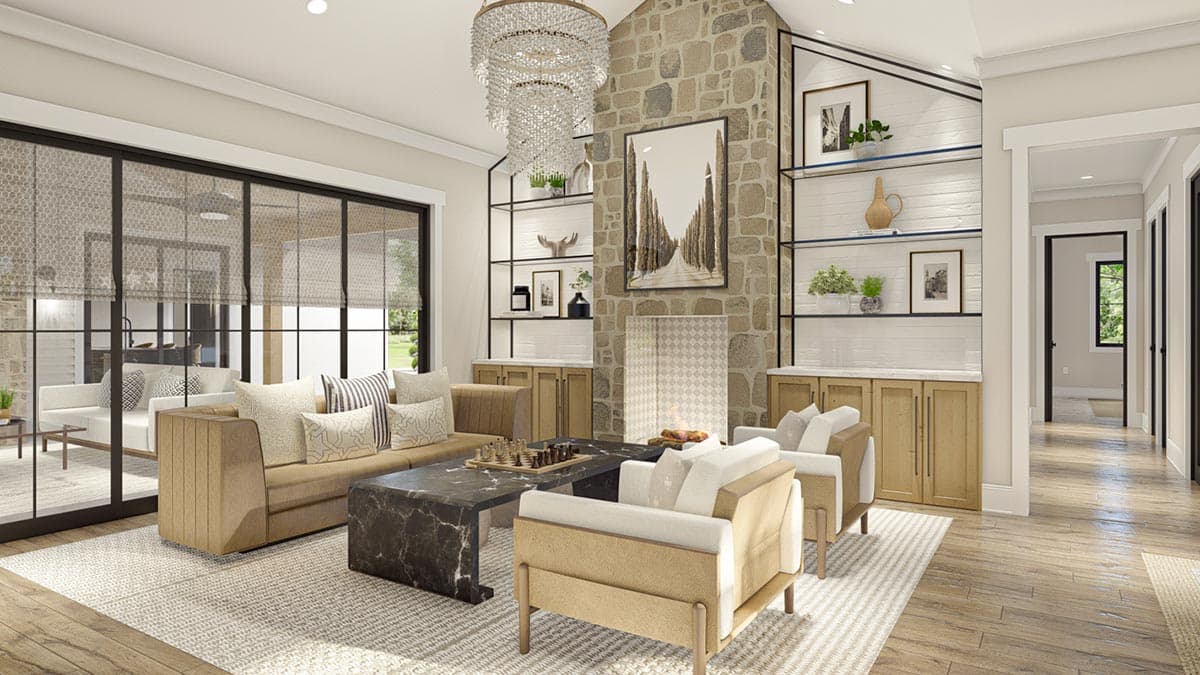 Plan 623150DJ: 2 Bed Cottage with Dogtrot Attached to Poolhouse - Image #12 - Cottage, Country, Ranch, Rustic, Southern, Traditional, Vacation