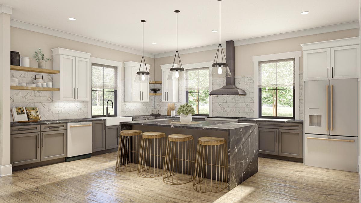 Plan 623150DJ: 2 Bed Cottage with Dogtrot Attached to Poolhouse - Image #16 - Cottage, Country, Ranch, Rustic, Southern, Traditional, Vacation