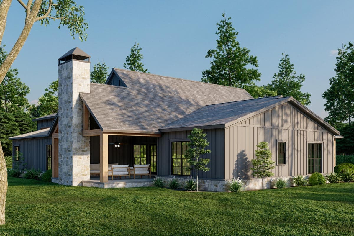 Plan 70796MK: Single Story 4-Bed Modern Farmhouse Plan with RV Garage - Image #4 - Country, Craftsman, Farmhouse, Modern Farmhouse, New American, Northwest, Ranch, Rustic, Traditional