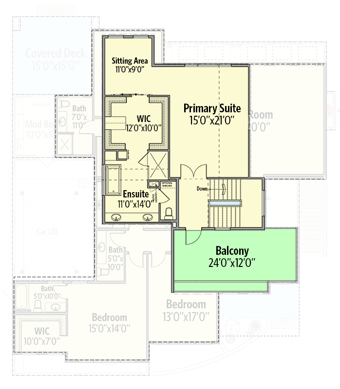 Plan 81790AB: 3-Story Contemporary Home Plan with In-law Suite and Rooftop Deck - Floor Plan - 3rd Floor - Contemporary, Modern, Northwest, Transitional