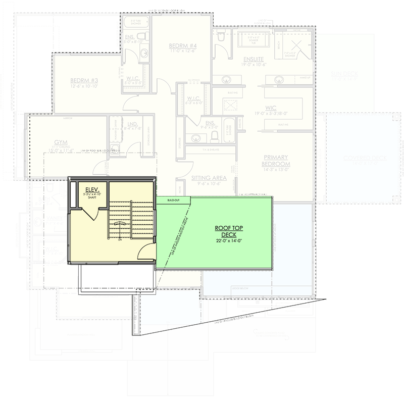 Plan 81792AB: Modern Home Plan with Rooftop Deck and Elevator - Floor Plan - Rooftop Deck - Contemporary, Modern, Northwest