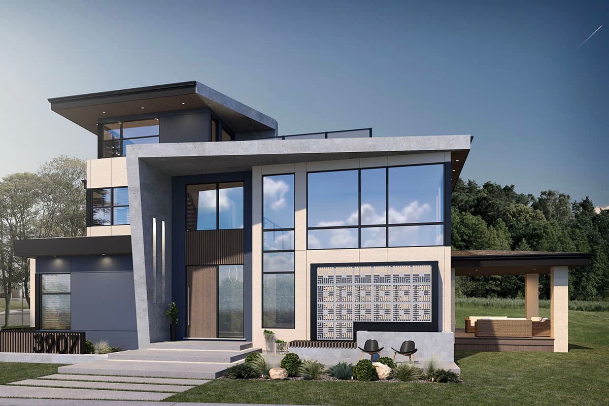 Plan 81792AB: Modern Home Plan with Rooftop Deck and Elevator - Image #6 - Contemporary, Modern, Northwest