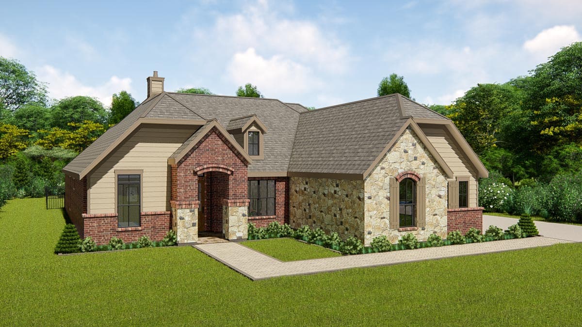 Plan 25425TF: 3-Bed Rustic Ranch House Plan with 3-Car Garage and Office - Image #12 - Cottage, Country, Craftsman, European, French Country, Mountain, Ranch, Rustic, Southern, Traditional