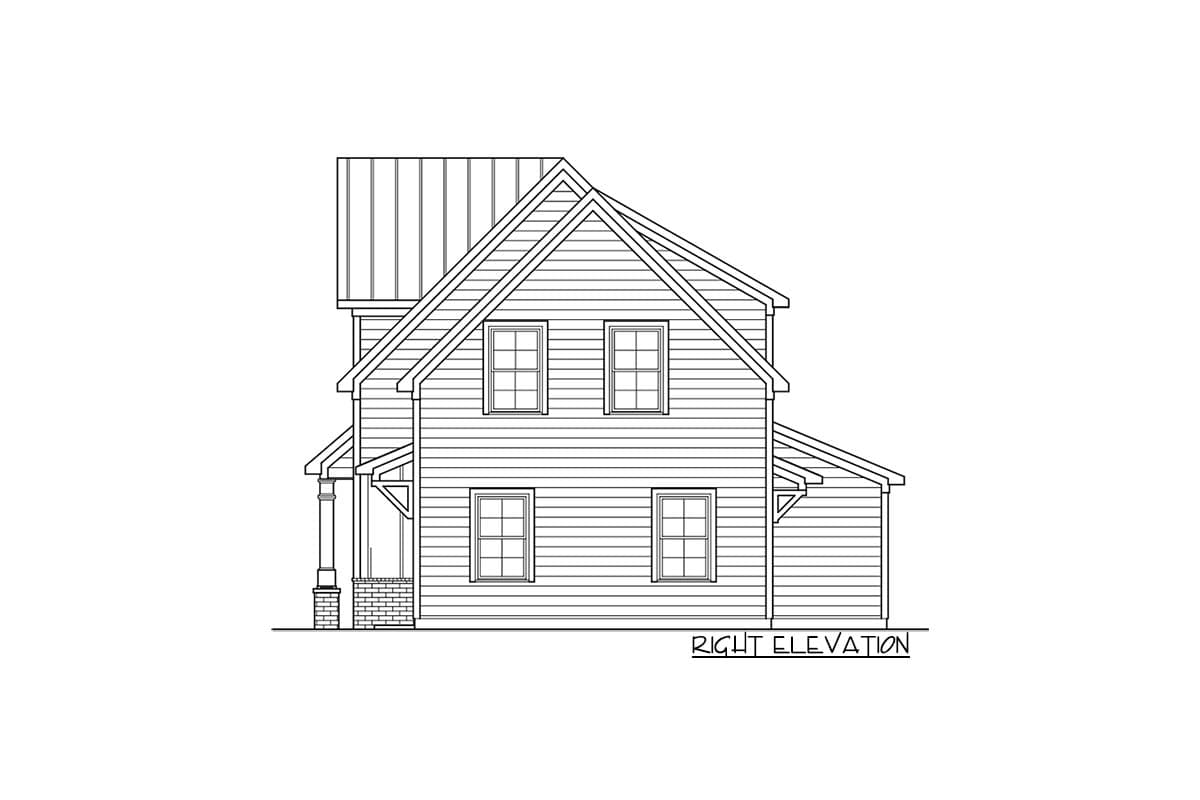 Plan 360110DK: 3-Car Garage with Office and 1-Bed Apartment Above Under 1500 Square Feet - Image #4 - Carriage, Cottage, Country, Craftsman, Traditional