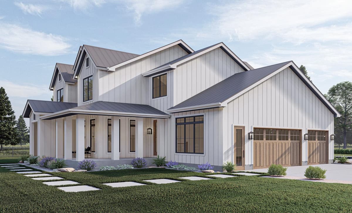 Plan 623151DJ: 3-Gabled 3000 Square Foot 4-Bed Transitional Farmhouse Plan - Image #7 - Country, Craftsman, New American, Transitional