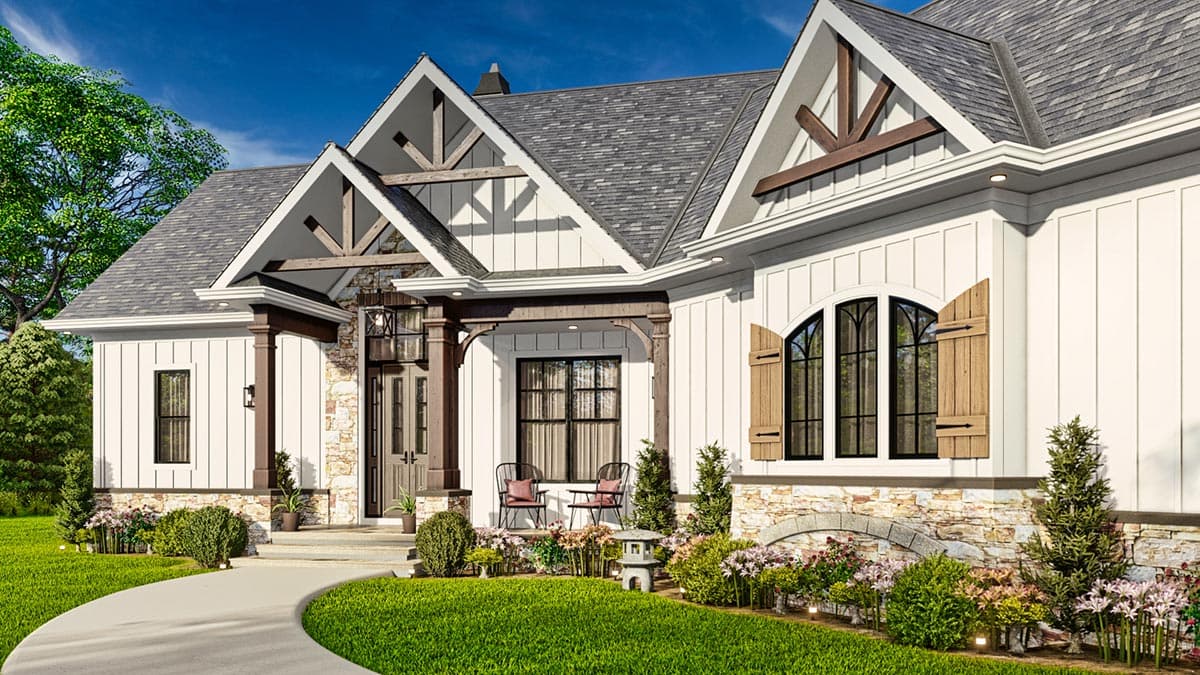Plan 25786GE: One-Story Rustic Craftsman Under 1800 Square Foot with Angled 2-Car Garage - Image #7 - Country, Craftsman, Mountain, New American, Ranch, Rustic