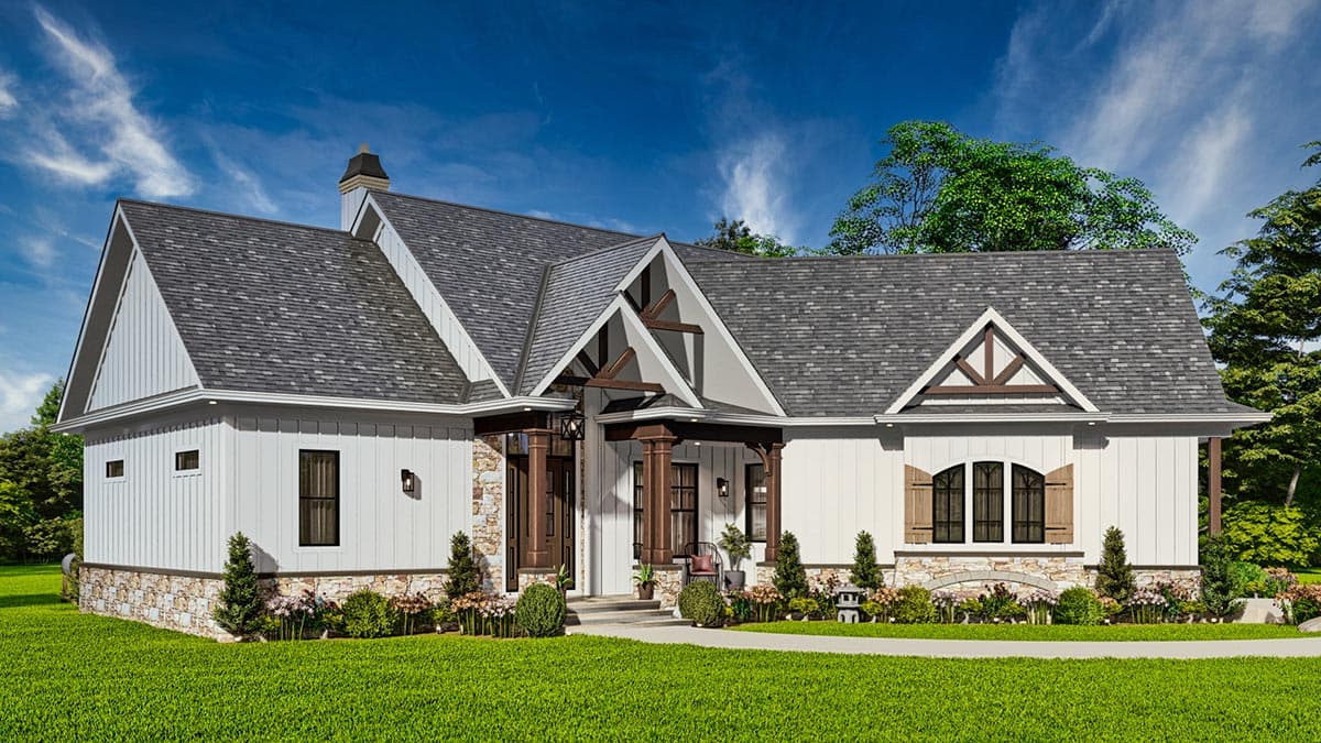 Plan 25786GE: One-Story Rustic Craftsman Under 1800 Square Foot with Angled 2-Car Garage - Image #8 - Country, Craftsman, Mountain, New American, Ranch, Rustic