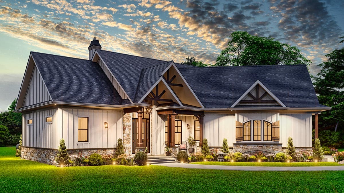 Plan 25786GE: One-Story Rustic Craftsman Under 1800 Square Foot with Angled 2-Car Garage - Image #9 - Country, Craftsman, Mountain, New American, Ranch, Rustic