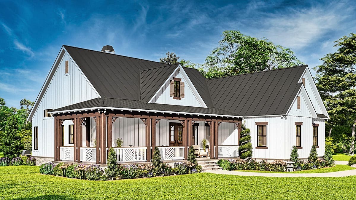 Plan 25787GE: New American Farmhouse Plan with 3 Beds and a 2-Car Garage - Image #5 - Country, Craftsman, Mountain, New American, Ranch