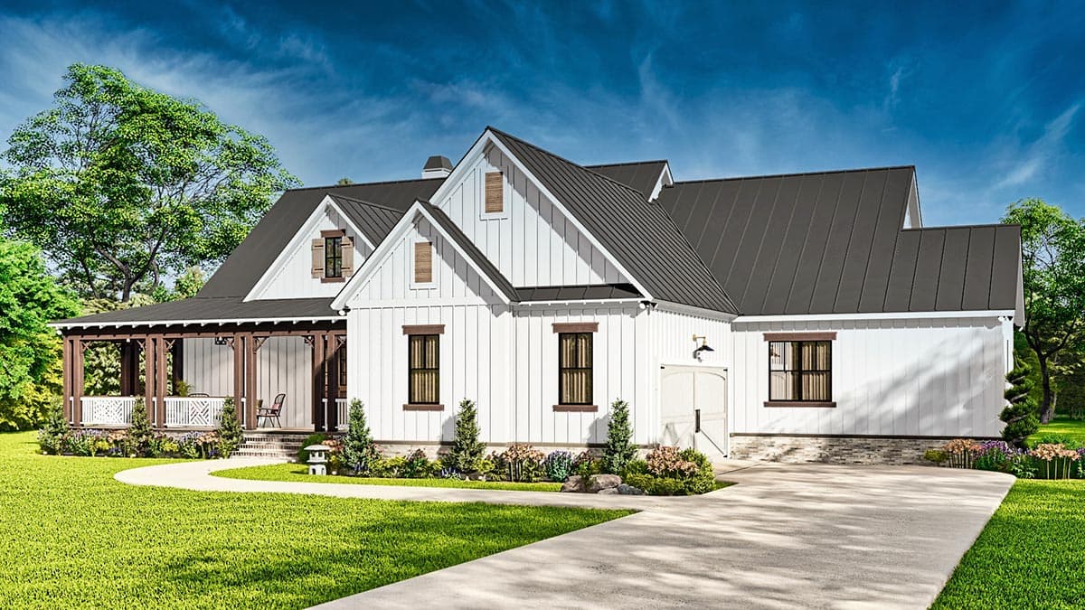 Plan 25787GE: New American Farmhouse Plan with 3 Beds and a 2-Car Garage - Image #4 - Country, Craftsman, Mountain, New American, Ranch