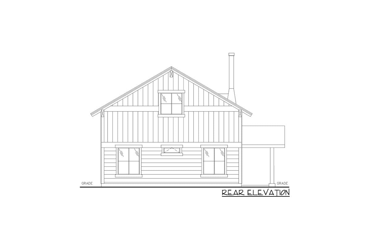 Plan 35085GH: Rustic Barndo-Style House Plan Under 1200 Square Feet - Image #4 - Barndominium, Contemporary, Country, Mountain, Rustic, Vacation