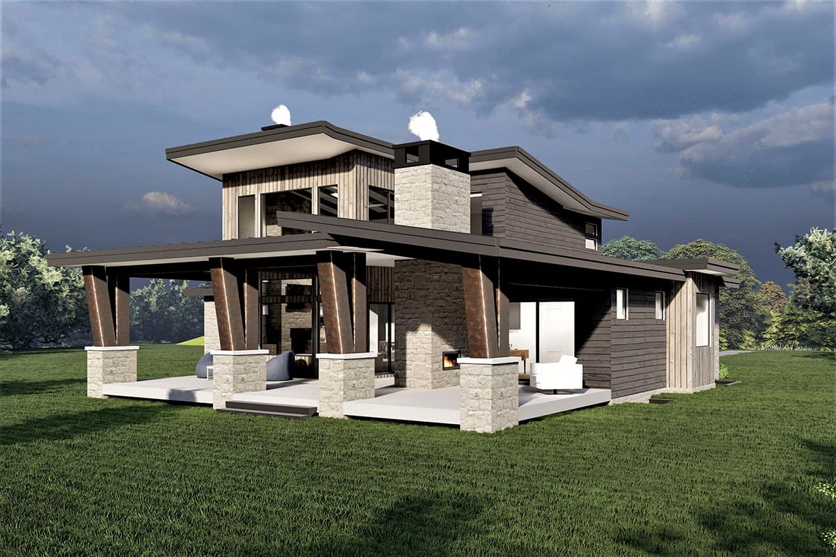 Plan 490070NAH: Mountain Modern Home Plan Just Over 2500 Square Feet with Lower Level Expansion - Image #4 - Contemporary, Modern, Mountain, Northwest