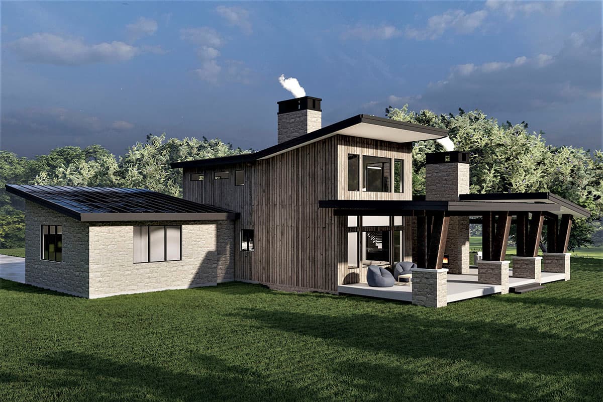 Plan 490070NAH: Mountain Modern Home Plan Just Over 2500 Square Feet with Lower Level Expansion - Image #5 - Contemporary, Modern, Mountain, Northwest