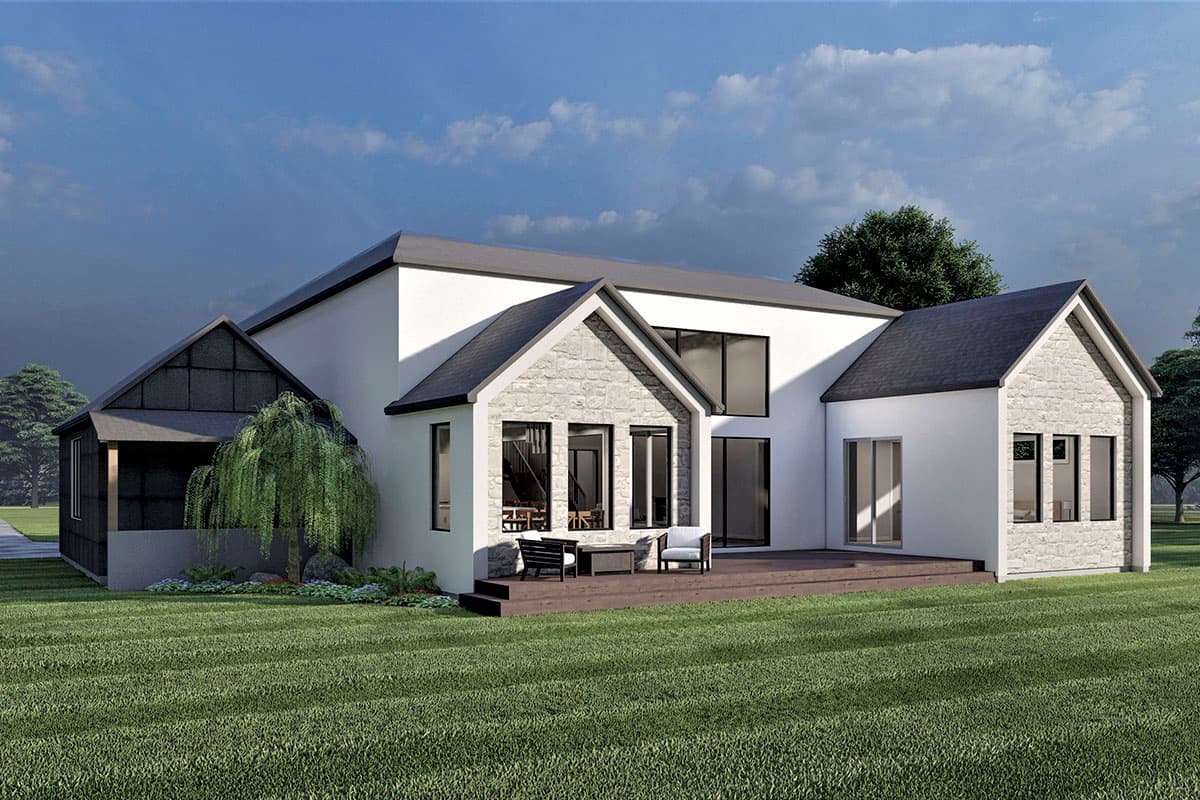 Plan 490072NAH: Contemporary Euro-style House Plan Under 3500 Square Feet with 2-Story Great Room - Image #5 - Contemporary, European, Transitional