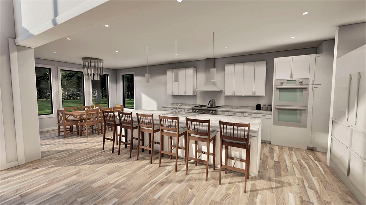 Plan 490072NAH: Contemporary Euro-style House Plan Under 3500 Square Feet with 2-Story Great Room - Image #8 - Contemporary, European, Transitional