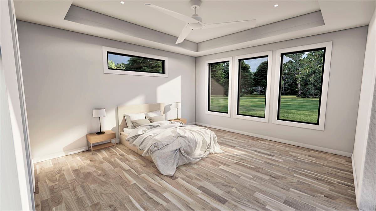 Plan 490072NAH: Contemporary Euro-style House Plan Under 3500 Square Feet with 2-Story Great Room - Image #9 - Contemporary, European, Transitional