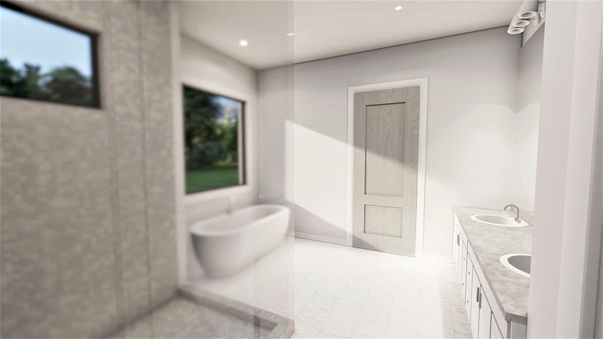 Plan 490072NAH: Contemporary Euro-style House Plan Under 3500 Square Feet with 2-Story Great Room - Image #10 - Contemporary, European, Transitional