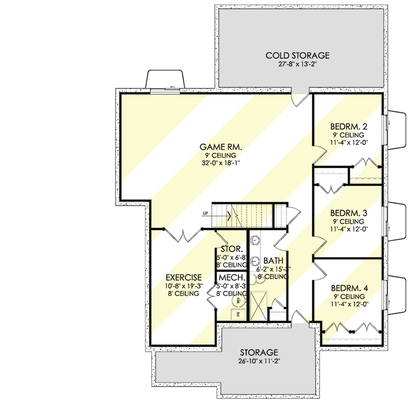 Plan 490073NAH: 1800 Square Foot Rambler-style House Plan with Home Office  - Floor Plan - Optional Lower Level - Ranch, Traditional