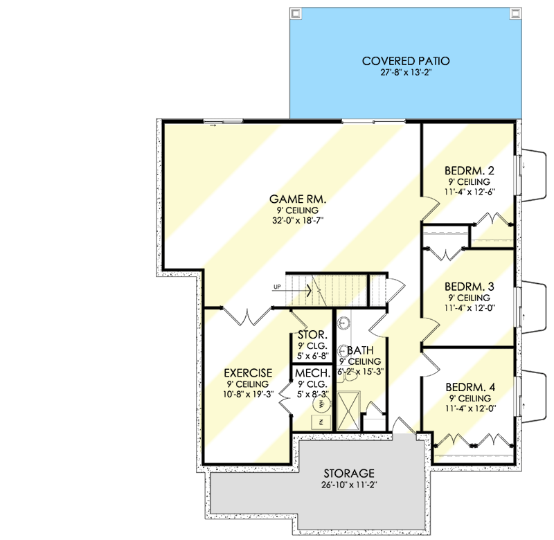 Plan 490073NAH: 1800 Square Foot Rambler-style House Plan with Home Office  - Floor Plan - Optional Walkout Lower Level - Ranch, Traditional