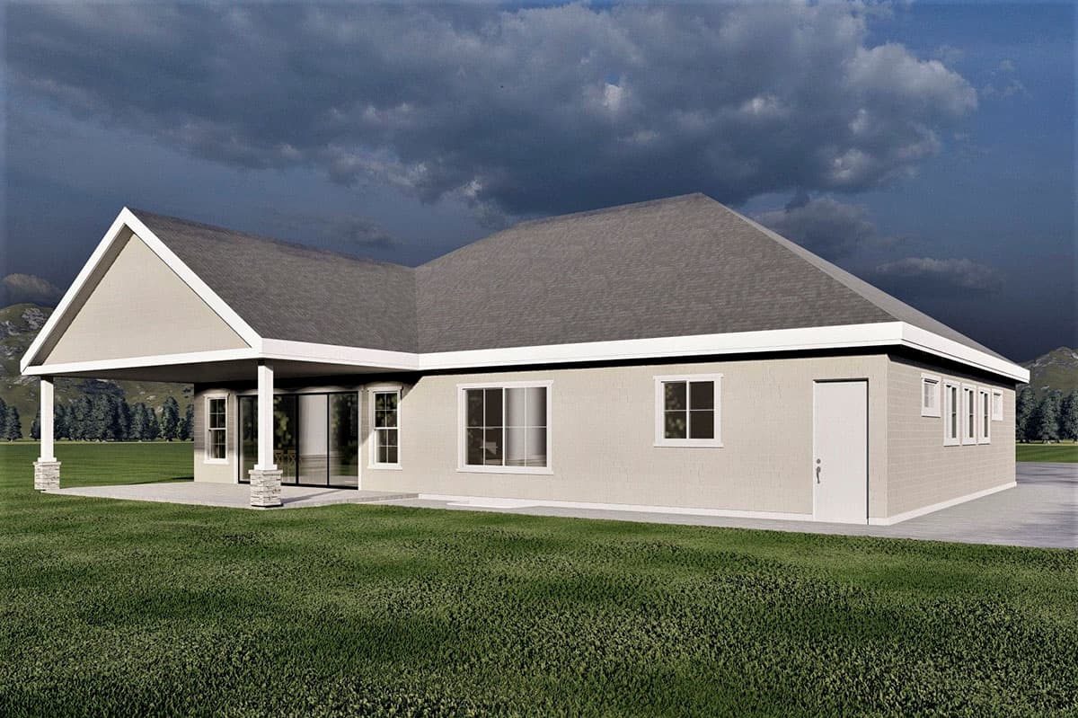 Plan 490073NAH: 1800 Square Foot Rambler-style House Plan with Home Office  - Image #4 - Ranch, Traditional