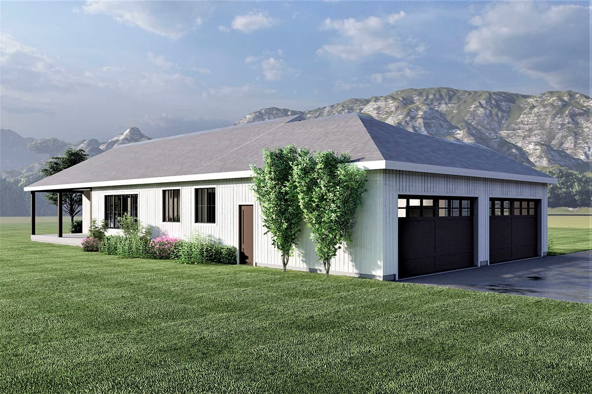 Plan 490074NAH: 2300 Square Foot New American Ranch Home Plan with Lower Level Expansion - Image #4 - Country, New American, Ranch