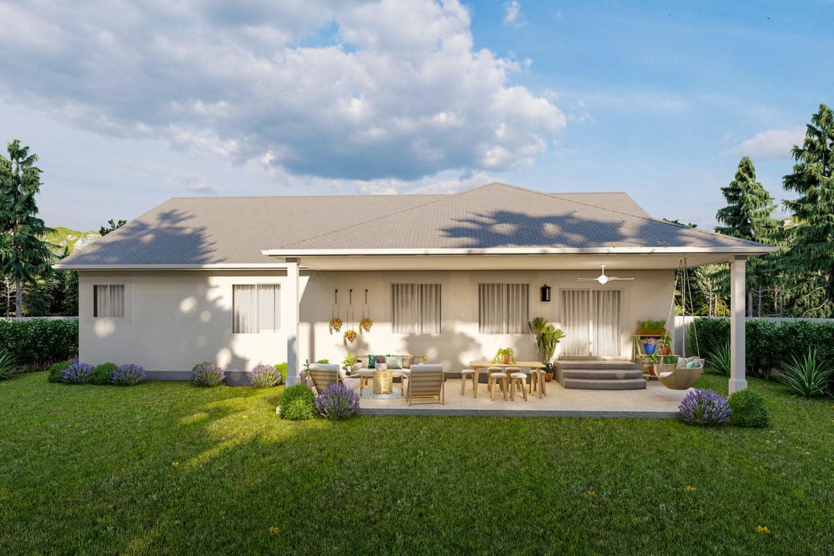 Plan 61409UT: 3-Bed Craftsman Ranch Plan with Vaulted Family Room - Image #6 - Craftsman, New American, Ranch