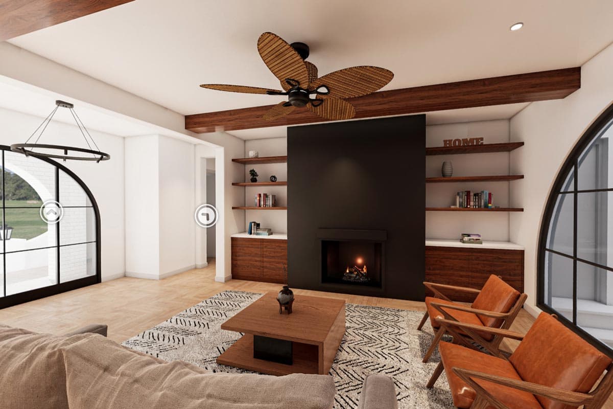 Plan 93052EL: 4-Bed European Transitional Home Plan with Pool Concept and Home Office - 3717 Sq Ft - Virtual Tour Cover Image - Country, European, French Country, New American, Transitional