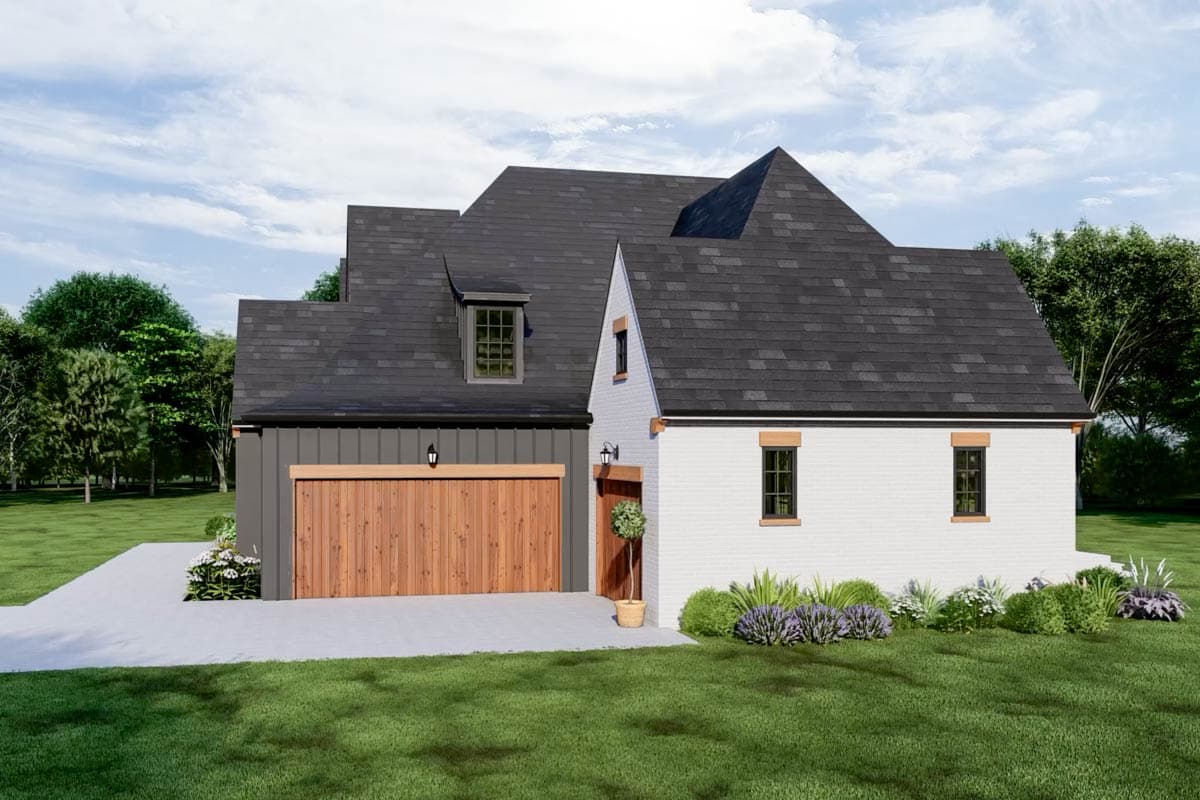 Plan 93052EL: 4-Bed European Transitional Home Plan with Pool Concept and Home Office - 3717 Sq Ft - Image #7 - Country, European, French Country, New American, Transitional