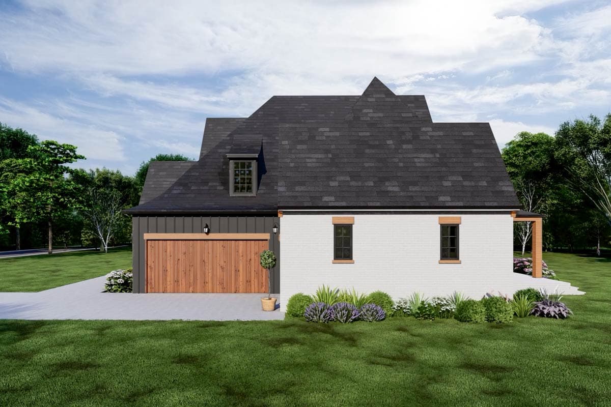 Plan 93052EL: 4-Bed European Transitional Home Plan with Pool Concept and Home Office - 3717 Sq Ft - Image #8 - Country, European, French Country, New American, Transitional