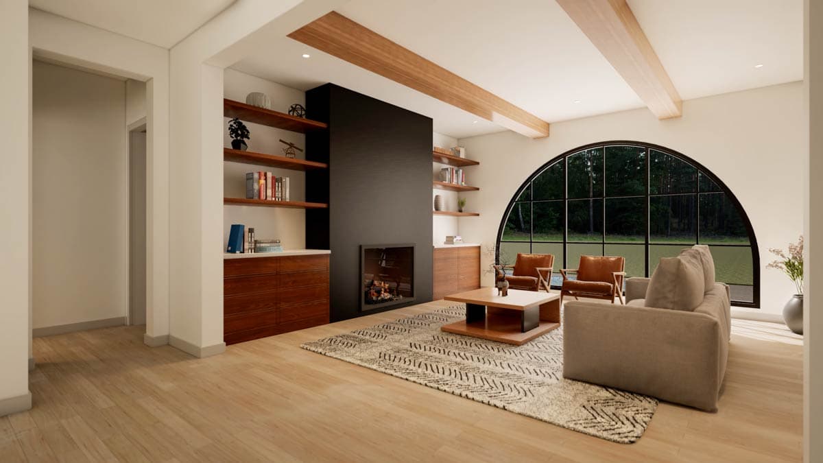 Plan 93052EL: 4-Bed European Transitional Home Plan with Pool Concept and Home Office - 3717 Sq Ft - Image #14 - Country, European, French Country, New American, Transitional