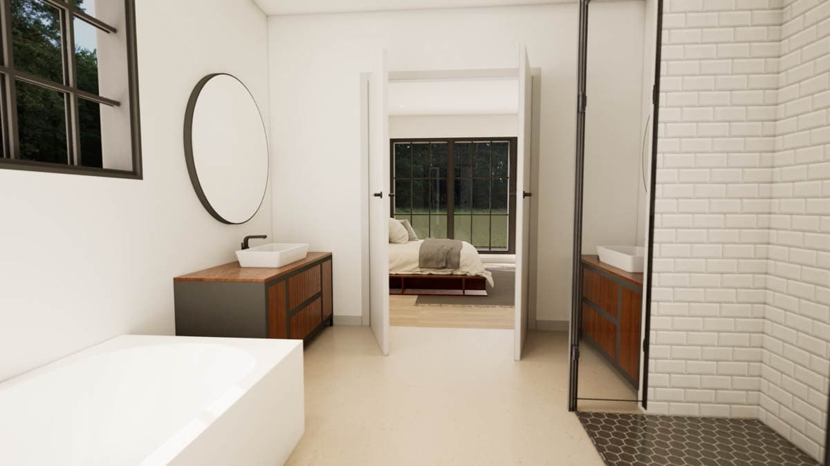 Plan 93052EL: 4-Bed European Transitional Home Plan with Pool Concept and Home Office - 3717 Sq Ft - Image #25 - Country, European, French Country, New American, Transitional