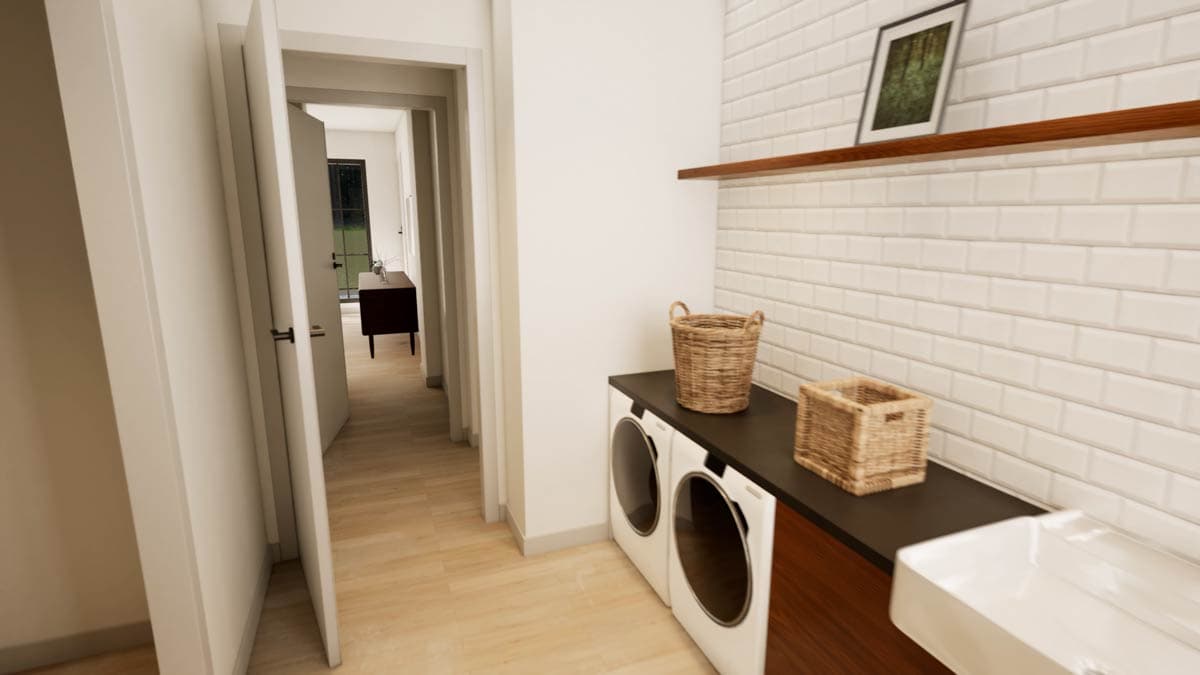 Plan 93052EL: 4-Bed European Transitional Home Plan with Pool Concept and Home Office - 3717 Sq Ft - Image #27 - Country, European, French Country, New American, Transitional