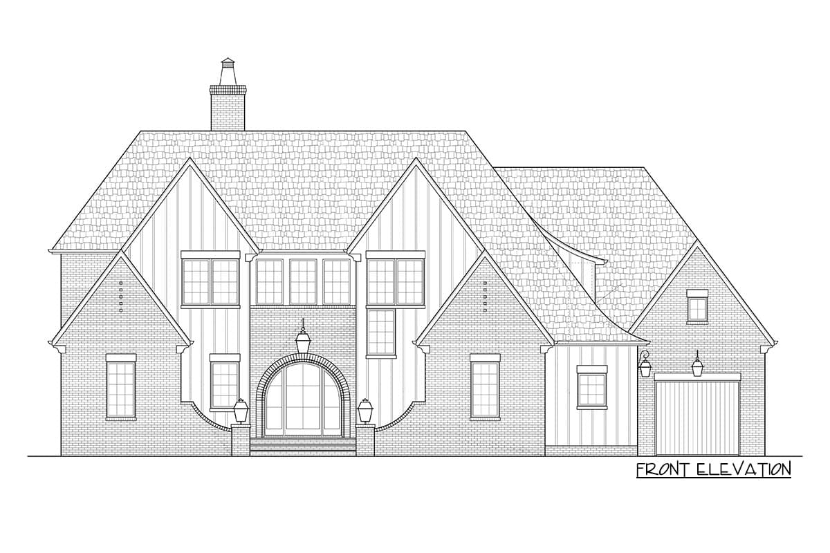 Plan 93052EL: 4-Bed European Transitional Home Plan with Pool Concept and Home Office - 3717 Sq Ft - Image #37 - Country, European, French Country, New American, Transitional