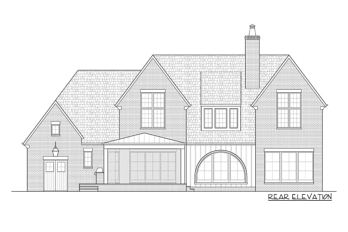 Plan 93052EL: 4-Bed European Transitional Home Plan with Pool Concept and Home Office - 3717 Sq Ft - Image #39 - Country, European, French Country, New American, Transitional