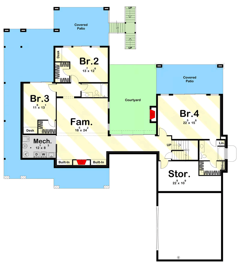 Plan 623153DJ: Modern Mountain Style House Plan with Expansion Option - 2214 Sq Ft - Floor Plan - Optional Lower Level Layout ($ Paid Option) - Contemporary, Mid Century Modern, Modern, Mountain, Northwest, Vacation