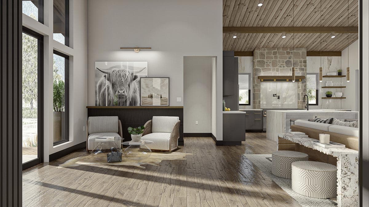 Plan 623153DJ: Modern Mountain Style House Plan with Expansion Option - 2214 Sq Ft - Image #11 - Contemporary, Mid Century Modern, Modern, Mountain, Northwest, Vacation