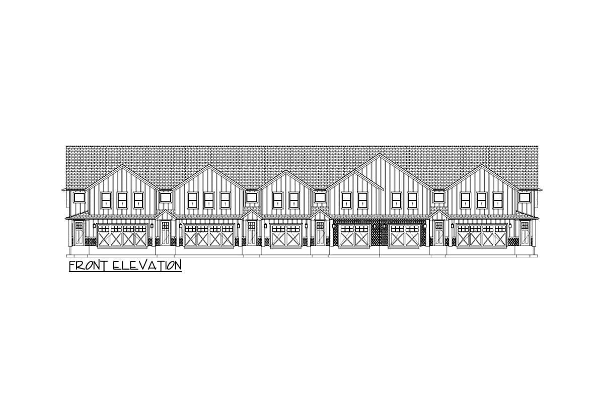 Plan 61390UT: 6-Unit Multiplex House Plan with Mix of 2110 and 1664 Square Foot 3 Bed Units - Image #27