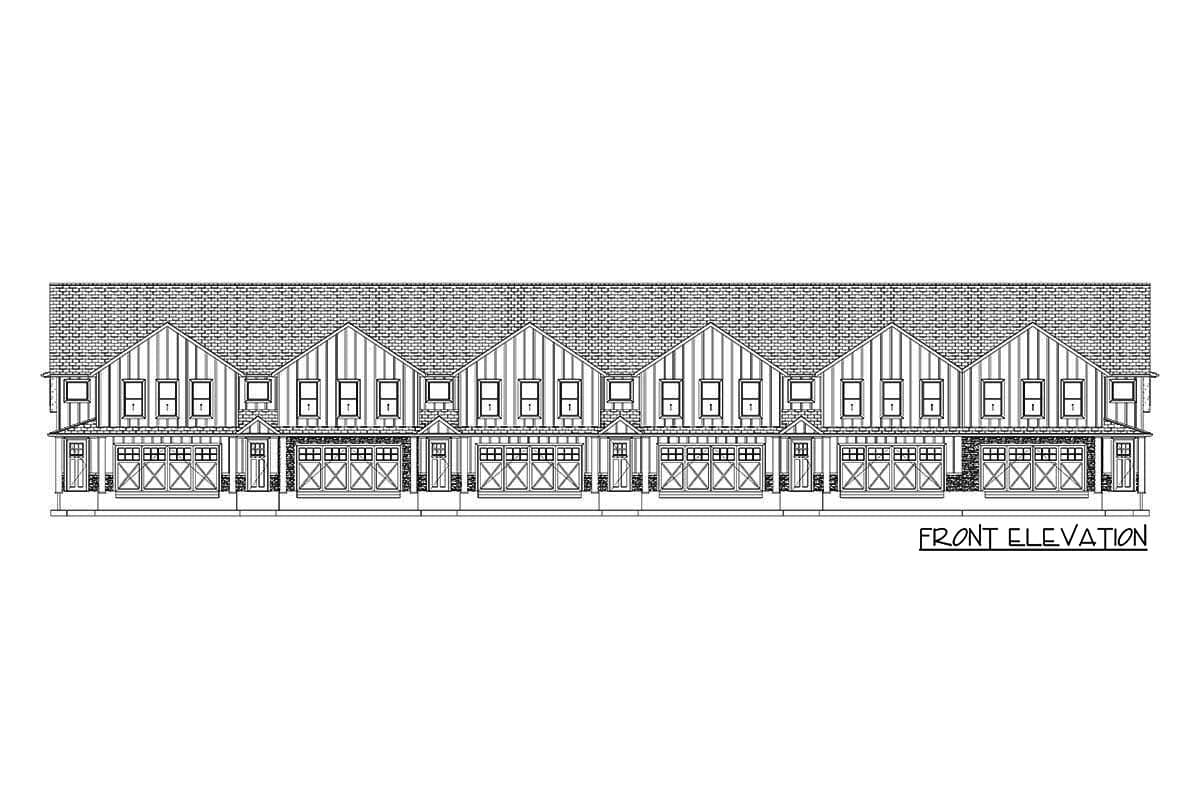 Plan 61391UT: 6-Family House Plan with Matching 2110 Square Foot 3-Bed, 2.5 Bath Units - Image #16 - Craftsman, New American, Traditional