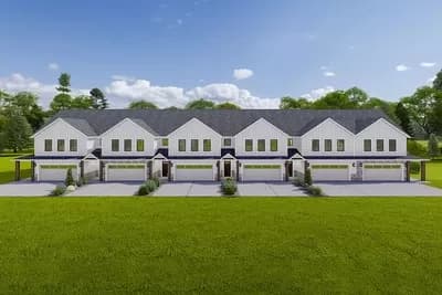 6-Family House Plan with Matching 2110 Square Foot 3-Bed, 2.5 Bath Units