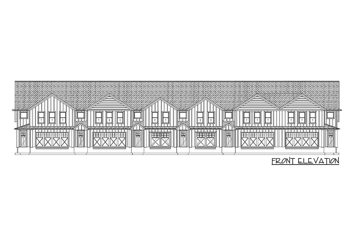 Plan 61392UT: 6-Unit Multiplex House Plan with 4 Larger Units and 2 Smaller 3-Bed Units - Image #27 - Craftsman, New American, Traditional