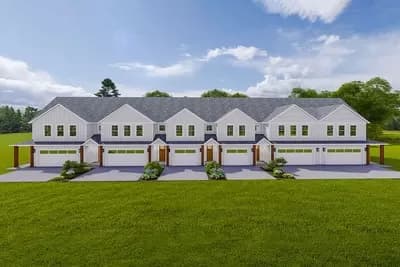6-Unit Multiplex House Plan with 4 Larger Units and 2 Smaller 3-Bed Units