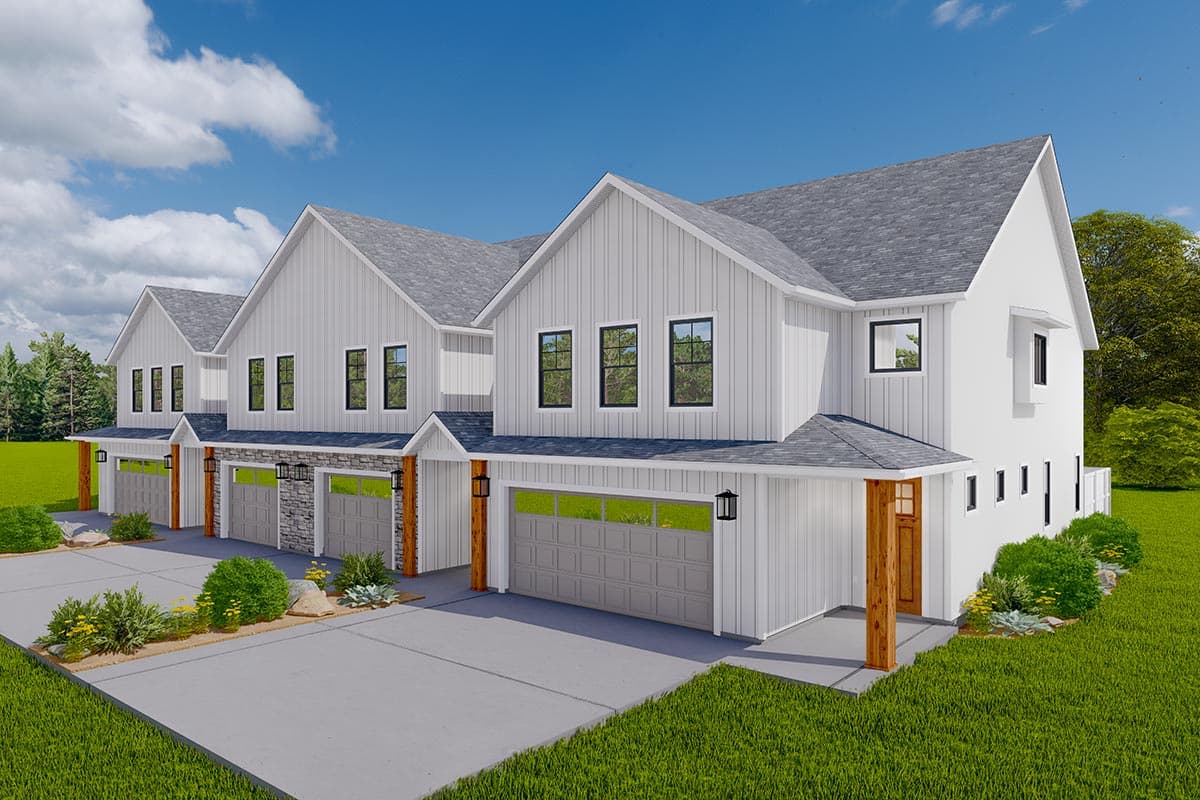 Plan 61393UT: 4-Family House Plan with Two 2110 Sq. Ft. Units and Two 1664 Sq. Ft. Units - Image #4 - Craftsman, New American, Traditional